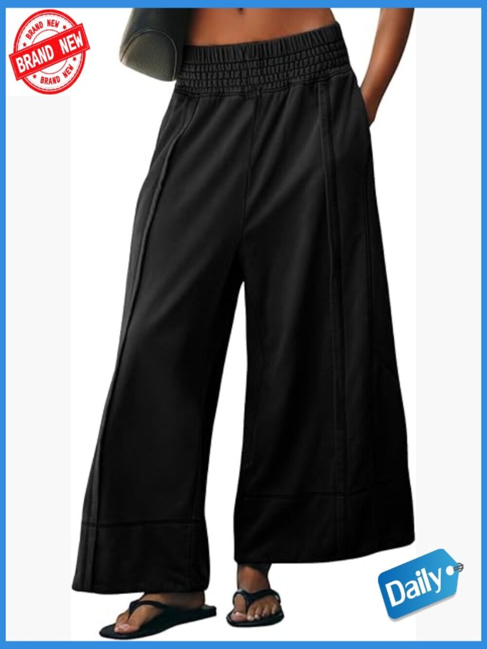 High Rise Wide Leg Sweatpants Casual Lounge Trousers with Pockets